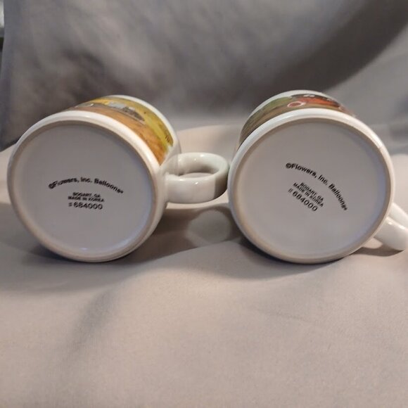 Flowers Inc Balloons Antique Cars Coffee Mugs Tea Cups S. Tuck Artist 1980s - Picture 6 of 11